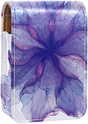 Кутија За Кармин Со Огледало Акварел Виолетова Цветна Уметност Држач За Сјај За Усни Преносна Кутија За Складирање Кармин Торба За Шминка