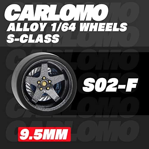 Каломо 1/64 Скала мини алуминиумски тркала гуми со оски S-класа детали за дополнување на комплети за професионално модифициран модел Diecast