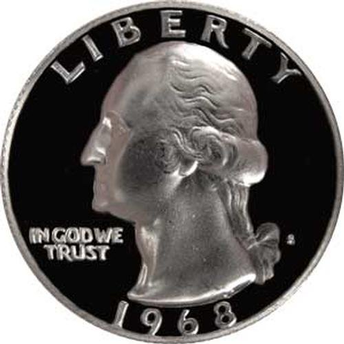 1968 Гем Доказ Вашингтон Квартал Сад Монета