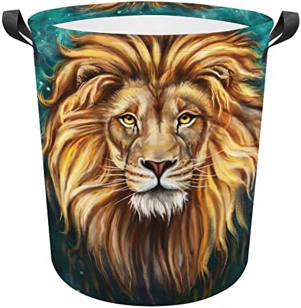 Кошница за перење алишта за животински Лав Преклоплива Торба За Складирање На Корпи за Перење Алишта Со Рачки