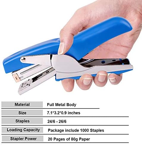 Stapler со 1000 Staples-Plier Stapler Заштедете 60% моќност, добро за степење домашно училиште или магацин