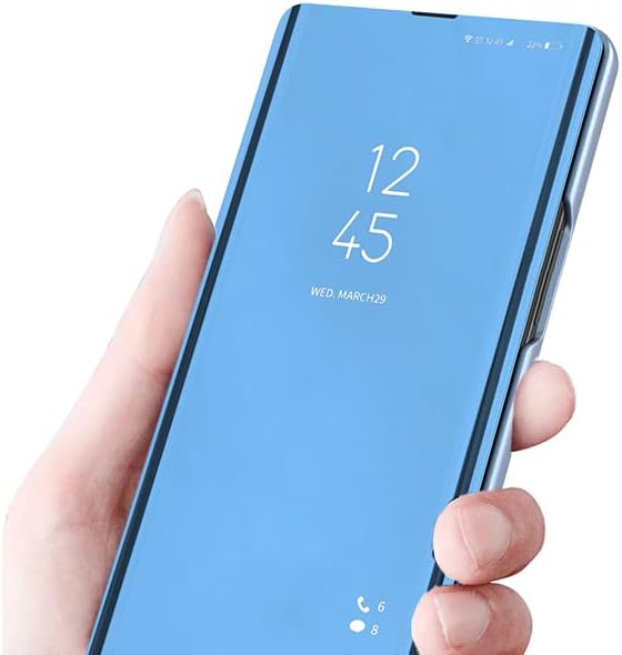 COTDINFOR Компатибилен Со Samsung Galaxy S23 Ултра Случај Огледало Поглед Јасно Сјајот Кожа Флип Случај Со Kickstand Луксузни Со Штанд