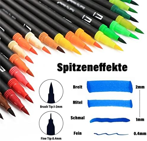 Lxxsh 24/60 бои акварел уметнички маркери Поставете двојно врв на пенкало за четка за фининерски цртеж за цртање канцелариски материјал