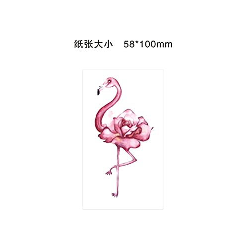 Jjkun 5 компјутери рачно насликана роза розова птица фламинго девојка водоотпорна налепници за тетоважи