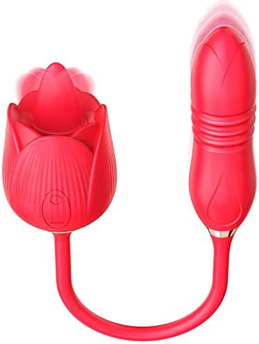 Вибратор на роза играчка за жена ， 3 во 1 клиторичен јазик Вибратор секс играчки со 9 режими на вибрации ， возрасни жени секс играчка