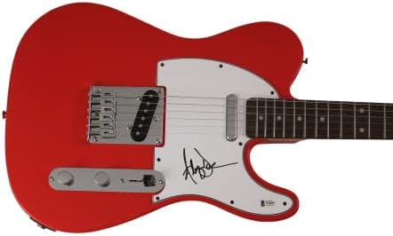 Адам Дуриц потпиша автограм Fender Red Telecaster Electric Guitar W/ Beckett автентикација - Пребројување на фронтменот на врани, август и сè