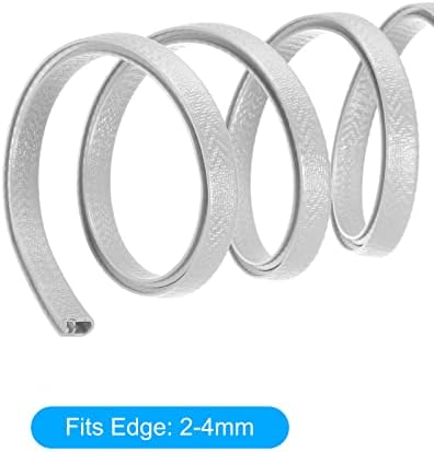 Uxchell Edge Trim Grey U форма Edge заштитник гума со челични клипови се вклопува 5/64 -5/32 раб 14,76ft/4,5 метри должина на вратите на вратите