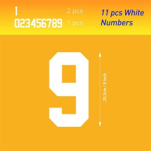 8 инчи 11 парчиња железо за броеви на топлина букви за пренесување на топлина хартија DIY за облека маички маички тимови слоган