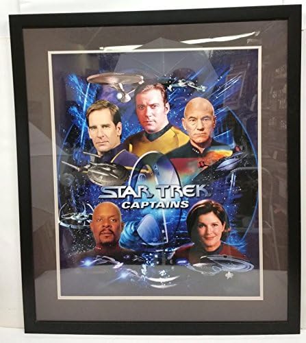 Капетаните на Star Trek Picard, Kirk, Janeway, Sisko, Archer Montage 22 x 27 сјајни постер врамени