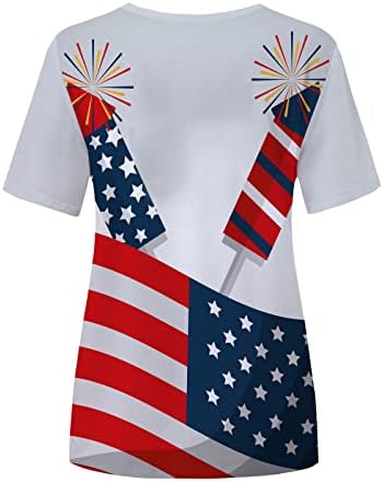 Jioakfa на 4-ти јули патриотска маица кратка маичка маица Денот на блуза Денот на спомен-знамето печатено врвови на гроздобер САД