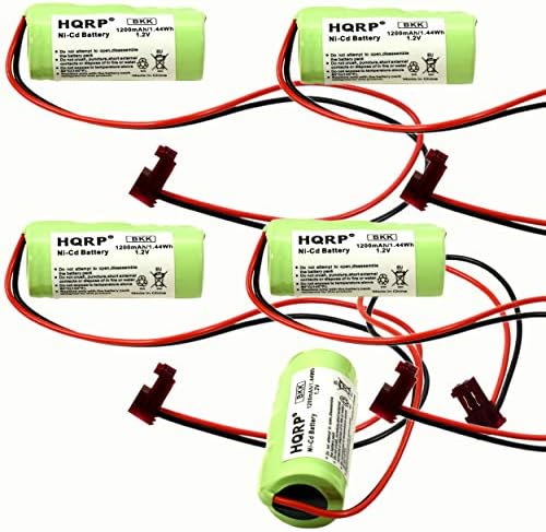 HQRP 5-пакет Итна излезна светлина батерија компатибилна со Lithonia ELB1P201NB ELB1P201N2 ELB1P2901N ELB1P201N ANIC1493 Lithonia