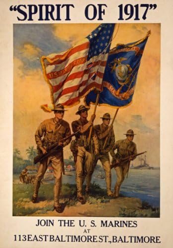 W56 Гроздобер Втората светска војна Придружи се на американските маринци 1917 година Заложба на светска војна 1 Американски постер за регрутирање
