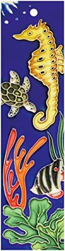 Аквариум Seahorse_Right - Декоративна керамичка уметност плочка - број на куќа - 2 x8.5 en Vogue