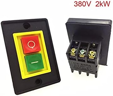 SKXMOD 5PCS I/O СТОП СТАРТ СТАРТ СВЕТСКИ AC 380V 2KW AC-3 Почеток на копчето Вклучување на копчето Вклучено/Исклучено QCS1, црвена/зелена