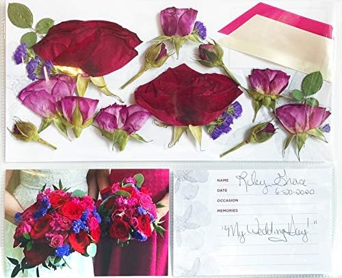 Албум за зачувување на цвеќиња - Притисен цветен албум со фото -фото со делот за вселенски белешки и џебови за ракави, користете за сушење