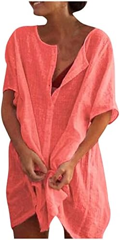 Овермална женска урбана мода со средна должина лабава цврста боја со кратки ракави кошула обични врвови