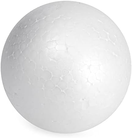 Juvale 24 пакуваат мали топки од 3 инчи од пена за занаети, мазни полистирен бела пена сфери за пролетен декор, DIY уметности и занаети, проекти за деца во училница, саем за