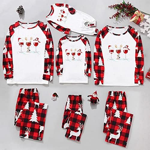 XBKPLO Божиќна облека за пижами Семејска облека за спиење, семејна сончачка пижами што одговара на комплети двојки кошула за појавување