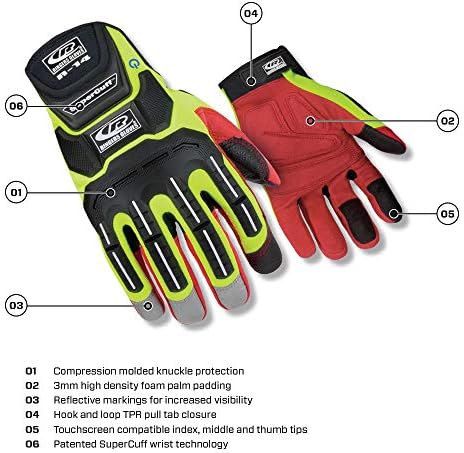Ringers ракавици R-14 механичари ХИВИС ракавица, видливост и заштита на рацете, XX-голем