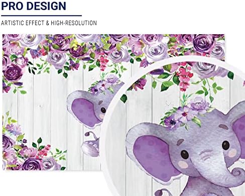 Alnojoy Rustic Blection Wood Elephant Elephant Supplies за бебешки туш виолетова цветна цветност Тоа е девојче новороденче Декорации за