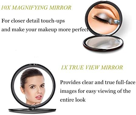 Deweisn Зголемување Компактен Козметички Огледало Елегантен Компактен Џеб Шминка Огледало, Рачни Патување Шминка Огледало Со Моќен