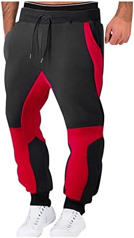Машки панталони Xiaxogool, машки џогери џемпери со длабоки џебови што влечат еластични половини обични панталони Атлетски панталони