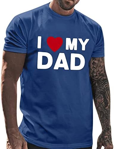 Здфер маички кошули за татковци Ден на ден печати фитнес спортски спорт на отворено кратки ракави врвови за обична маичка за џемпери