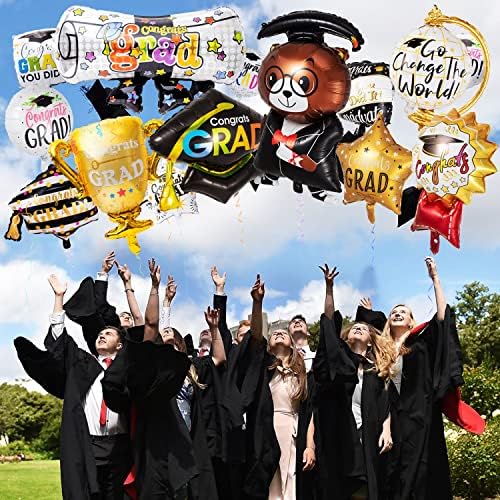 30 Парчиња Балони За Дипломирање 2023 Година, Украси За Забави За Дипломирање 2023 Година, Класа од 2023 Година Честитки Град Фолија