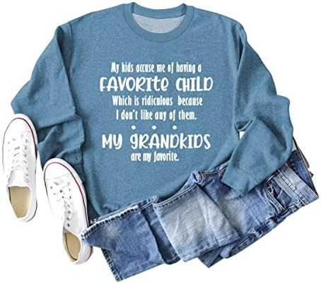 Смешна маичка за баба за баба, моите деца ме обвинуваат дека имам омилена детска кошула жени обични графички мета смешни врвови