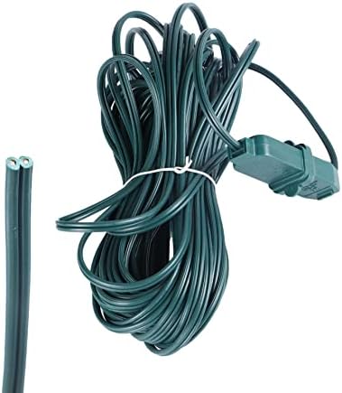 Leymays Електрична жица 18WAG SPT-1 50FT EXTENSOPTING HOUPUP со 2 дополнителни приклучоци, жица со низок напон, бакарна флексибилна жица за жица за осветлување на пејзаж