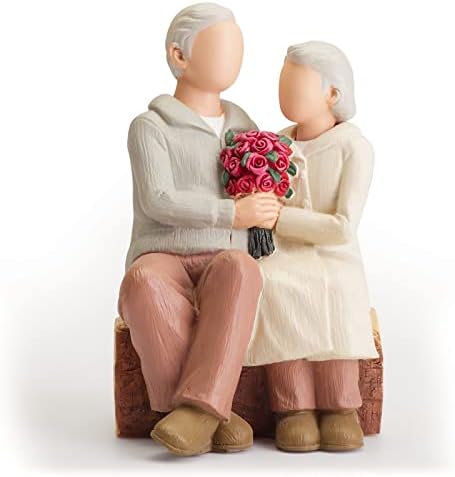 Камсоон Роуз двојка Домашна декор фигура, романтична lубовна извајана рака обоена фигура среќна скулптура за скулптури за скулптури