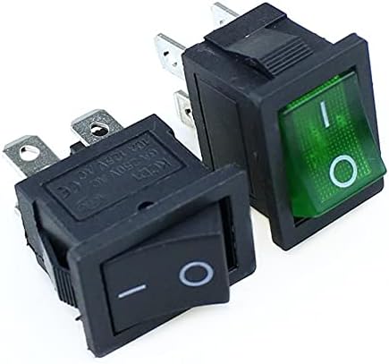 ONECM 1PCS KCD1 Switch Switch Switch Switch 4Pin On-Off 6A/10A 250V/125V AC Црвено жолто зелено црно копче за црно копче