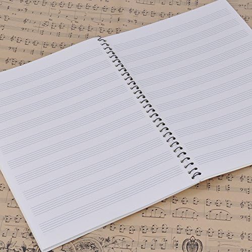 Ставете тетратка, тетратка за персоналот за музичка нотација, музички ракопис хартија, со 50 страници музички празен лист музичка тетратка