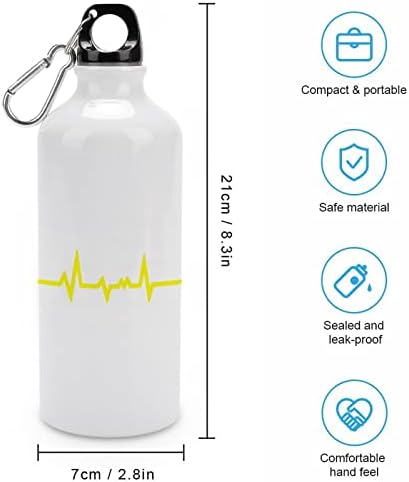 Американско знаме Електрокардиограм Спортски шишиња со вода вакуум изолирани алуминиум еднократно со капаци за капаци за кампување велосипед