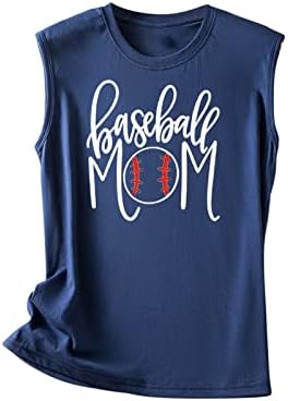 Мајка кошула за жени Бејзбол Денот на мајката, кошули за подароци, печати случајно екипаж, без ракави, врвови