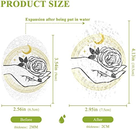 Алаза роза цветна месечина Сатр природен сунѓер кујнски целулоза сунѓери за садови миење на бања и чистење на домаќинства, не-крик