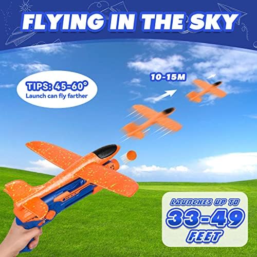 Toy Life Life Airplane фрлач на играчки пена Авион едриличар за деца, 2 пакувани авиони за пиштол за пиштоли за лансирање на авионот