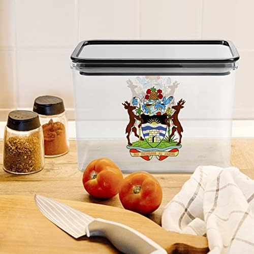 Грб На Антигва И Барбуда Контејнер За Складирање Храна Пластични Проѕирни Кутии За Складирање Со Капак За Заптивка