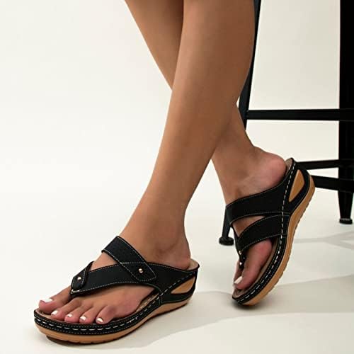 Римски сандали на женски римски чевли во Гуангуан со ортопедска танга со ниска потпетица Атлетик сандала на отворено, папучи