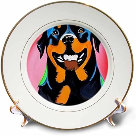 3drose кул смешно симпатично уметничко шарено Ротвејлер кутре куче Пикасо стил уметност - плочи