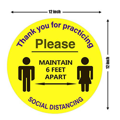 Извонреден знак за социјално дистанцирање на подот - Ве молиме, чувајте безбедно растојание од 6 стапала - Безбедносни знаци
