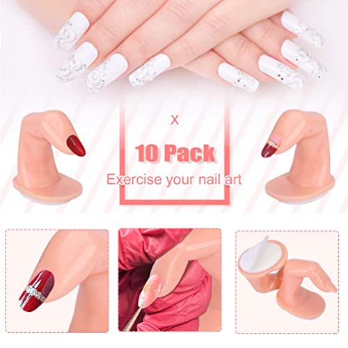Вежбајте прсти за акрилни нокти за обука на гел за нокти за вежбање прсти за декорација на прсти, пластични лажни прсти со нокти, 6