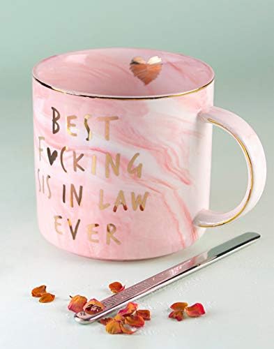 ВИЛАЈТ Најдобра Снаа Досега Смешни Подароци Кригла-Розова Мермерна Керамичка Шолја За Кафе 11,5 Мл