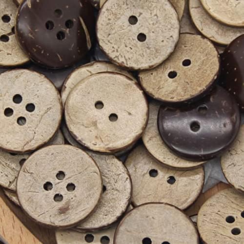 Природни дрвени копчиња за шиење со кокос за украси за облека за книги за занаетчиски производи за занаети