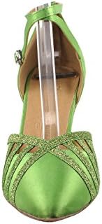 50 нијанси Зелена и жолта сала за латински танцувачки чевли за жени: Свадбени клубови во салса салса