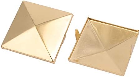 X-Dree 25pcs 35mm квадратни обликувани хартија Бред светло златен тон за белешка за занаетчиски занает (25 парчиња 35мм en forma de papel brad