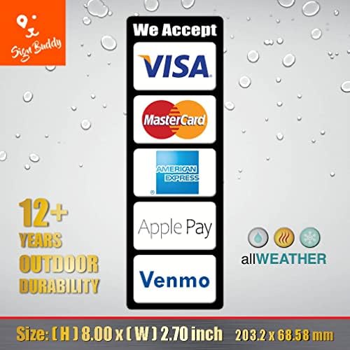 Ние прифаќаме Visa MasterCard Discover Ae Amex Apple Pay Venmo Credit Cristic Card Logo Service Service Service Service Service Decals Anti-Fade