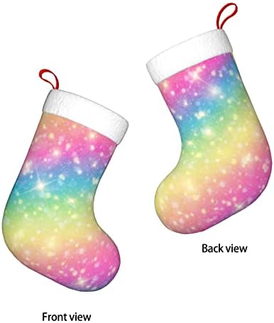 Аугенски Божиќни чорапи Галакси фантазија пастелно виножито двострано камин што виси чорапи