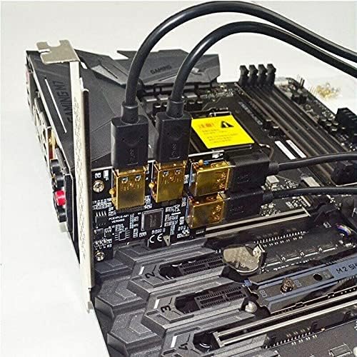 Конектори 4 пристаништа PCIE Riser Adapter Board PCI-E 1x до 4 USB 3.0 PCI-E Rebiting GPU Griser Extender Ethereum ETH/Monero XMR/Zcash
