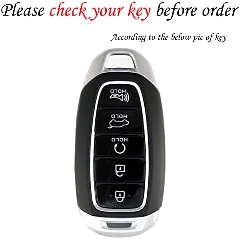 Wsauto for Hyundai Key Fob Cover Soft 5 копчиња TPU Заштита на куќиште со метални клучеви за 2022 2021 2020 Hyundai Palisade 2022 2021 Hyundai